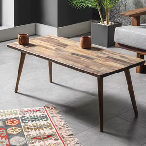 Mesa de Centro de Nogal, Estilo Moderno de Mediados de Siglo, Mesa de Centro Rectangular de Madera de Nogal Maciza, Muebles de Sala de Estar, Muebles para el Hogar - Product Image 1