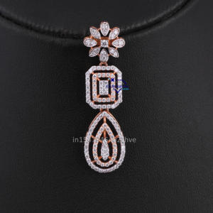 คอลเลกชันใหม่14Kt แวววาวรอบตัดสีโรสโกลด์ห้องปฏิบัติการปลูกเพชรแฟนซีต่างหูสำหรับเจ้าสาวชุดงานแต่งงาน - Product Image 5