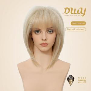 Zora-DWY MiraScalp High Quality Short Wavy Blonde Bob Synthetic Lace Wig Transparent Lace Glueless Wig - Product Image 3