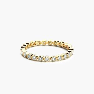 Joyería fina personalizada para mujer oro amarillo sólido eternidad completa diamante natural boda banda moda uso diario para fiestas - Product Image 1