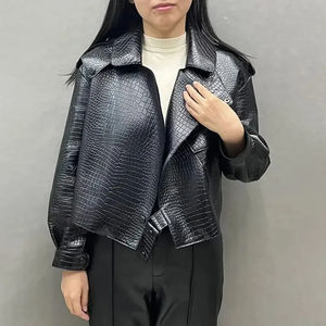 OEM High Quality Women's Genuine <b>Leather</b> <b>Jackets</b> Tanned Custom Size Waterproof Breathable Eco-Friendly Nylon Lining - Product Image 5