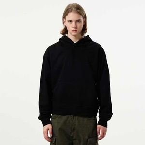 เสื้อฮู้ดดี้ทรงบ็อกซี่ผ้าฝ้ายสำหรับฤดูหนาว แบบไม่มีเชือกผูก คอตตอน ยูนิเซ็กซ์ พิมพ์ลาย DTG  ขายส่งแบบ OEM ODM - Product Image 2