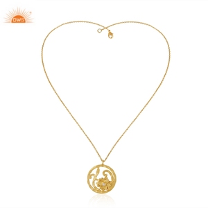 การออกแบบที่ดีที่สุดทองเหลือง18พันแฟลชชุบทองลูกบาศก์เพทายดอกไม้สร้อยคอจี้สําหรับผู้หญิงDemi Fineผู้ผลิตเครื่องประดับ - Product Image 2