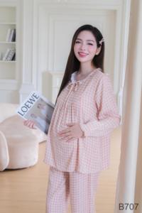 ชุดคลุมท้องผ้าไหมทัสซาร์ B707 นุ่มสบาย ชุดยาวสำหรับหญิงตั้งครรภ์ - Product Image 5