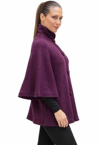 Cape en laine d'alpaga avec boutons - Product Image 2