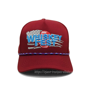Sombreros de camionero de color granate personalizados de tela OEM agujeros cortados con láser logotipo 3D bordado personalizado, gorras de camionero para hombre gorra de golf - Product Image 2