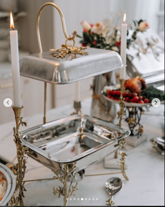 Réchaud à buffet en métal élégant et durable, bec verseur, qualité supérieure, lavage à la main uniquement, pour les cuisines de restaurants, les salles de réception - Product Image 6