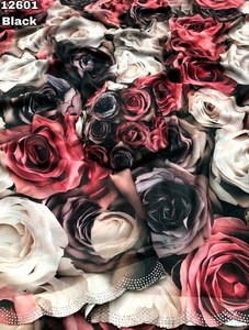 Sari en mousseline de soie à imprimé floral numérique Evergreen Design, achat en ligne en Inde, fabricant de mode féminine de Surat - Product Image 5