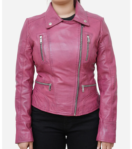 Venta superior Chaqueta de cuero auténtico estilo motorista para mujer Cuello de solapa Cremallera Forro de viscosa transpirable Fábrica directa al por mayor Sialkot - Product Image 4