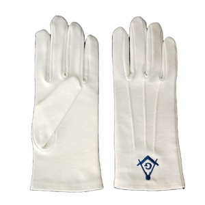 2025 Tamaño libre 100% Algodón Blanco Custom Masonic Logo Guantes para la vida diaria y los Deportes Alta calidad al mejor precio - Product Image 3