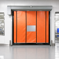 Porte rapide à fermeture automatique de type fermeture éclair avec fenêtre de visualisation transparente, volet roulant à grande vitesse anti-impact en PVC pour site industriel