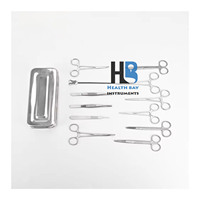 Ensemble d'instruments de chirurgie générale de base, 13 pièces, en acier inoxydable, manuels, réutilisables, certifiés MOL CE, qualité A+, garantie 1 an