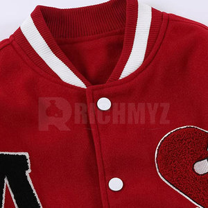 Comfortable Winter Warm Men Letterman Jacket Stand <b>Covered</b> <b>Button</b> Front Windproof Eco-Friendly Breathable Reasonable Price - Product Image 3