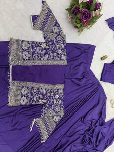 Último diseñador Banarasi seda suave Saree blusa cosida pieza aspecto rico indio pakistaní mujeres fiesta desgaste precio al por mayor - Product Image 3