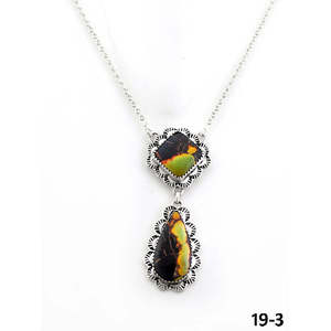 Collier en argent sterling plaqué or, inspiré du sud-ouest, avec turquoise et motif floral bohème, chaîne à maillons en alliage - Product Image 5