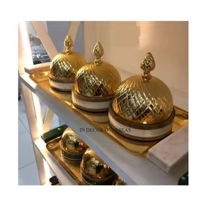 ชามเสิร์ฟถั่วแห้งเคลือบเงาสีทองเกรดสูงทำจากโลหะทำจากผลไม้แห้งและขัดเงาสีเงินเคลือบเงา - Product Image 2