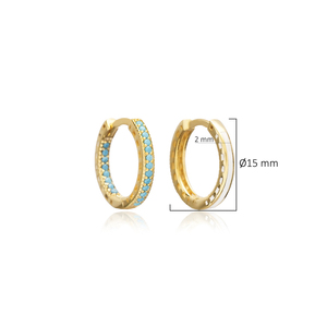 White Enamel Design Zircon Stone Shape 925 Sterling <b>Silver</b> Women's <b>Hoop</b> Earrings Turkish Handmade Elegant Wholesale Certified - Product Image 3