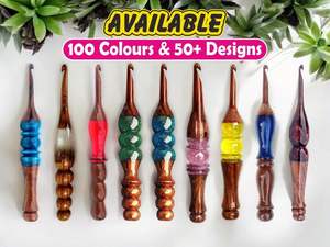 Crochets à crochet en résine multicolores de 7 pouces, gravés à la main, modèle nautique, design d'amour, décoration d'intérieur, provenant d'Inde - Product Image 2