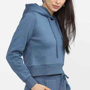 Sweats à capuche respirants anti-rides de la meilleure qualité pour les femmes nouveau design matériau souple bon marché service OEM meilleur Crop Top Hoodies - Product Image 5