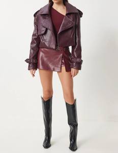 Nueva chaqueta de la mejor calidad para mujer, chaqueta de cuero de piel de oveja auténtica, chaquetas de cuero de camionero de estilo universitario clásico de invierno - Product Image 3