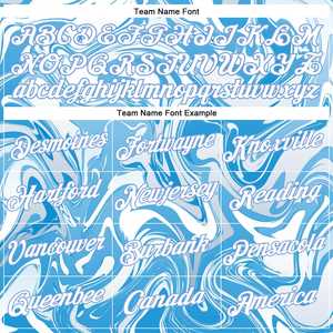 Camiseta de verano de media manga con cuello redondo de algodón polivinílico de secado rápido hecha en fábrica personalizada océano abstracto con olas fluidas - Product Image 3