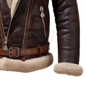 Veste en cuir de mouton de qualité supérieure pour homme avec logo sur le devant, idéale pour les voyages et le style par temps froid en hiver - Product Image 5