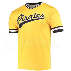 Camiseta de béisbol holgada con cuello de pico para hombre, cómoda Impresión digital con cuello en V hecha en Pakistán de fábrica OEM - Product Image 2