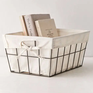Léger fer panier support Fine qualité maison stockage organisateur noir enduit fantaisie vêtements longue durée-usine personnalisé - Product Image 1