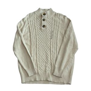 Pull d'hiver personnalisé pour homme - Anti-froissement et anti-boulochage 50% coton 50% acrylique Motif uni Col Troyer - Product Image 1