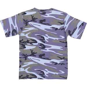 Camiseta de camuflaje Woodland azul juvenil | Cuello redondo de algodón 100% | Camiseta de camuflaje de manga corta | Camisa duradera y transpirable para exteriores - Product Image 2