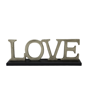 Sculpture de famille décorative en aluminium avec base rectangulaire en bois laiton brut couleur or pour table et décoration intérieure - Product Image 4