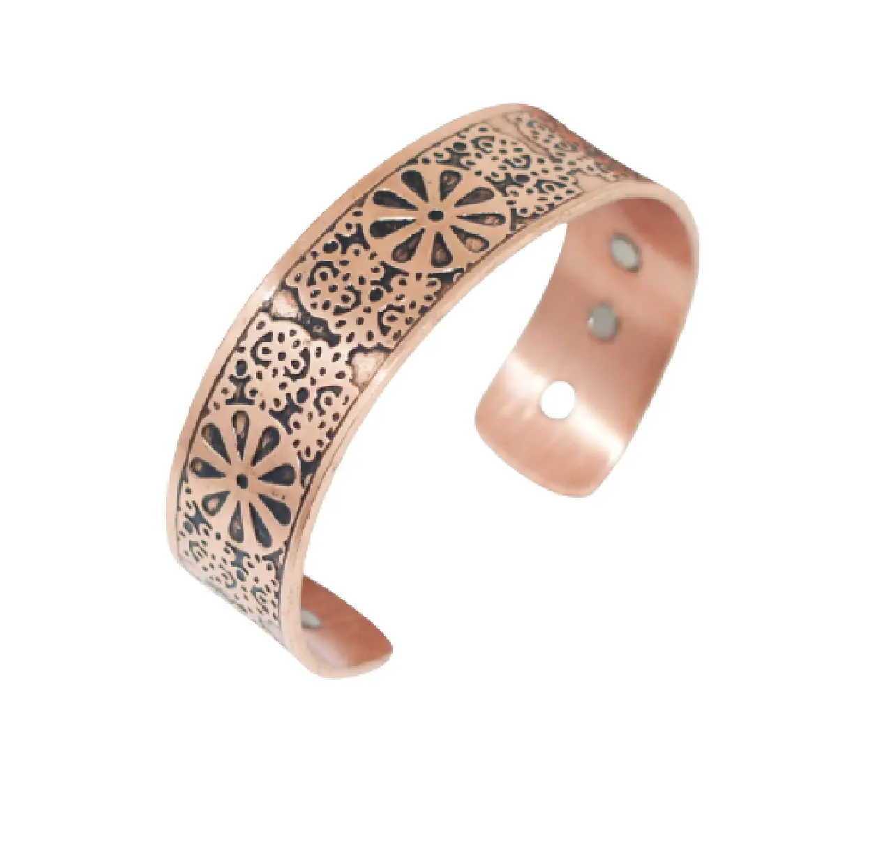Indisches magnetisches oxidiertes Kupfermanschetten-gehämmertes Armband für Frauen, das handgemachtes Armband aus Kupfer-Sommers chmuck heilt