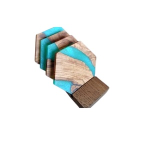 Sous-verres de tasses à thé de luxe de forme ronde pour la cuisine et la table Sous-verres ronds en bois et résine pour la maison à bas prix - Product Image 6