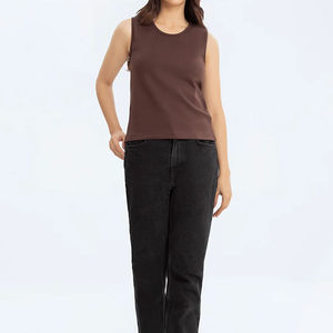 Venta caliente Logotipo de impresión personalizada mujeres gimnasio entrenamiento camisetas sin mangas mujeres comodidad secado rápido Fitness entrenamiento camisetas sin mangas OEM - Product Image 2