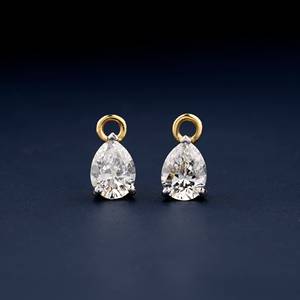 Últimos pendientes de tuerca en forma de pera de 1ctw 14K oro amarillo sólido pera laboratorio cultivado diamante Vintage mujeres pendientes para fiesta de boda - Product Image 1