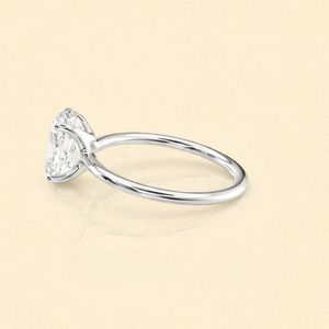 IGI Certified Oval Cut Lab Grown Diamond Engagement <b>Ring</b> Solid 925 Sterling Silver Solitaire Diamond <b>Ring</b> for Women - Product Image 3