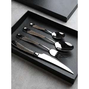 High-End Stainless Steel Eco-Friendly Dishwasher Safe Flatware Set for Restaurants Hotels <b>Catering</b> Services Luxury Dinner - Product Image 1
