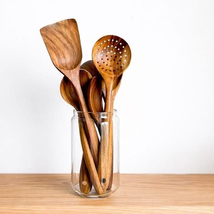 Bandeja Rectangular de Madera Maciza Hecha a Mano con 4 Tazones y 4 Cucharas - Juego de Fiesta Ecológico Desechable - Product Image 4