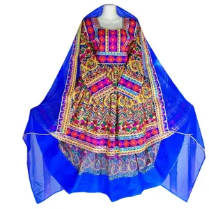 로얄 블루 놀라운 새로운 아프가니스탄 빈티지 스타일 다크 퍼플 Banjara 부족 드레스 Frock