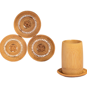 Plaque de rotin durable paille tissée plateau de service rond tapis de décoration écologique vente en gros vietnam meilleure qualité matériaux naturels c - Product Image 3