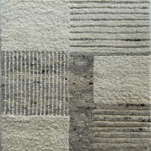 Paillasson moderne élégant en laine à rayures marocaines noué à la main pour la maison ou l'hôtel Vente d'usine - Product Image 1