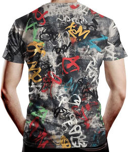 เสื้อยืดผู้ชายพิมพ์ลายหน้าจอแบบกำหนดเองเสื้อยืดผู้ชายโอเวอร์ไซส์ผ้าตาข่าย - Product Image 2