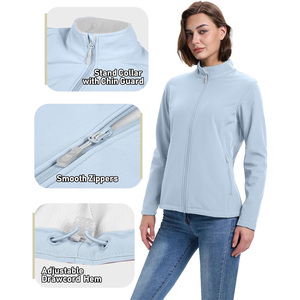 Veste coupe-vent Softshell respirante légère pour femme Logo personnalisé imperméable pour une utilisation en extérieur pour la moto randonnée - Product Image 3