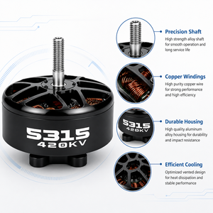 Motor sin Escobillas FPV 5315 420KV de Alto Torque para Drones de Carreras de Largo Alcance, UAV Multirrotor, OEM, ODM, Venta al Por Mayor - Product Image 3