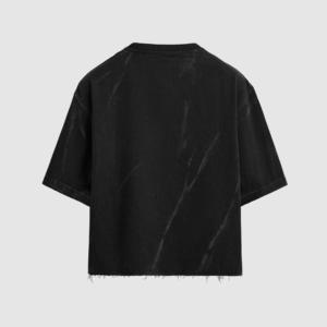 OEM personalizado de alta calidad de cuello redondo 100% algodón personalizado lavado ácido de gran tamaño crudo dobladillo Denim Boxy recortado camisetas hombres con logotipo - Product Image 5
