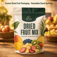 Sachet d'emballage personnalisé pour fruits lyophilisés, pochette à fermeture éclair verticale, emballage alimentaire séché haute barrière