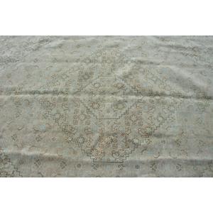 Alfombra Turca Vintage de 5,9x9,6 pies (181x292 cm), Alfombra de Lana Blanca con Diseño Floral - Product Image 5