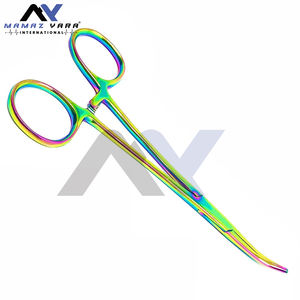 Pinzas hemostáticas Kelly de acero inoxidable alemán Premium curvo de 5,5 "con revestimiento de titanio de plasma de arcoíris multicolor - Product Image 4