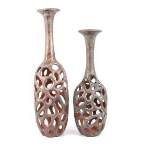 Vase à fleurs en aluminium coulé Pot de fleurs avec finition patinée Vase à fleurs décoratif pour la maison et le jardin à bas prix - Product Image 4