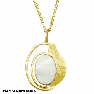 Collar con Colgante de Nácar Orgánico, Chapado en Oro, Joyería de Nácar para Mujer, Regalo para Ella - Product Image 4